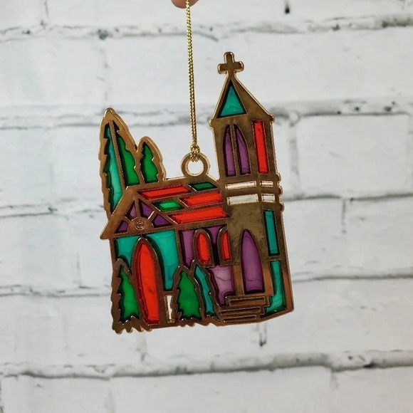 Russ Berrie & CO Holiday Highlights 1980s Vintage Ornament CHRISTMAS CHURCH HM24 - Picture 16 of 16